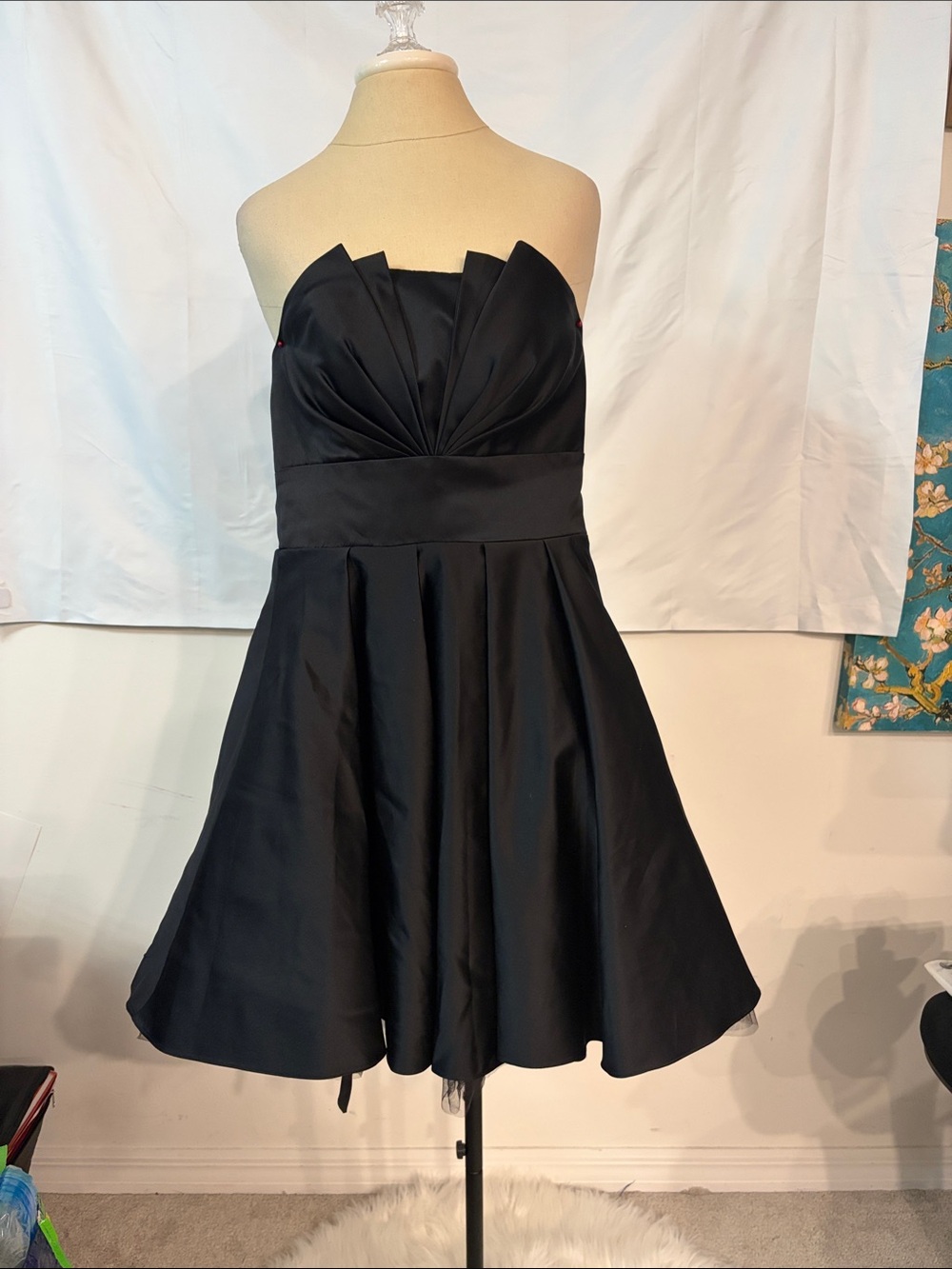 Classic Strapless Black Fit-and-Flare Dress